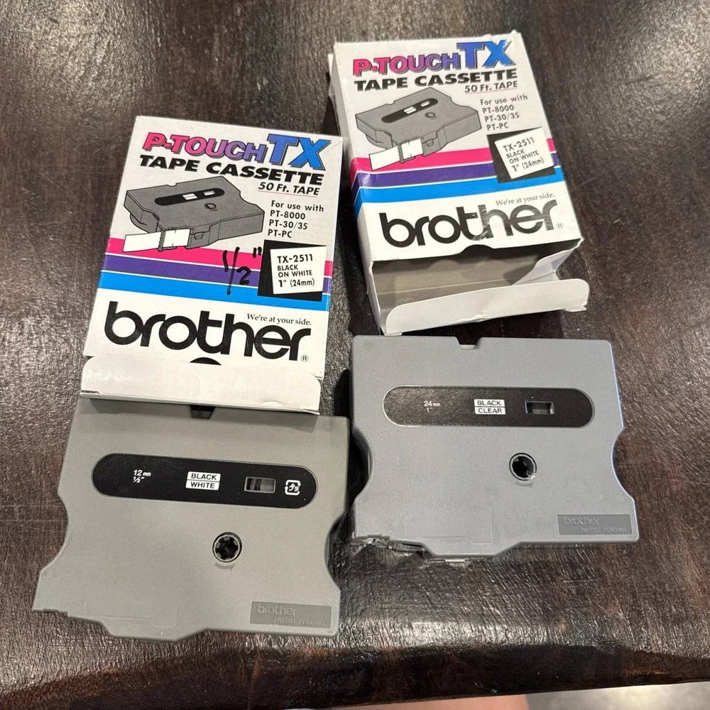 Brother TX-2511 P-Touch TX Black on White 1